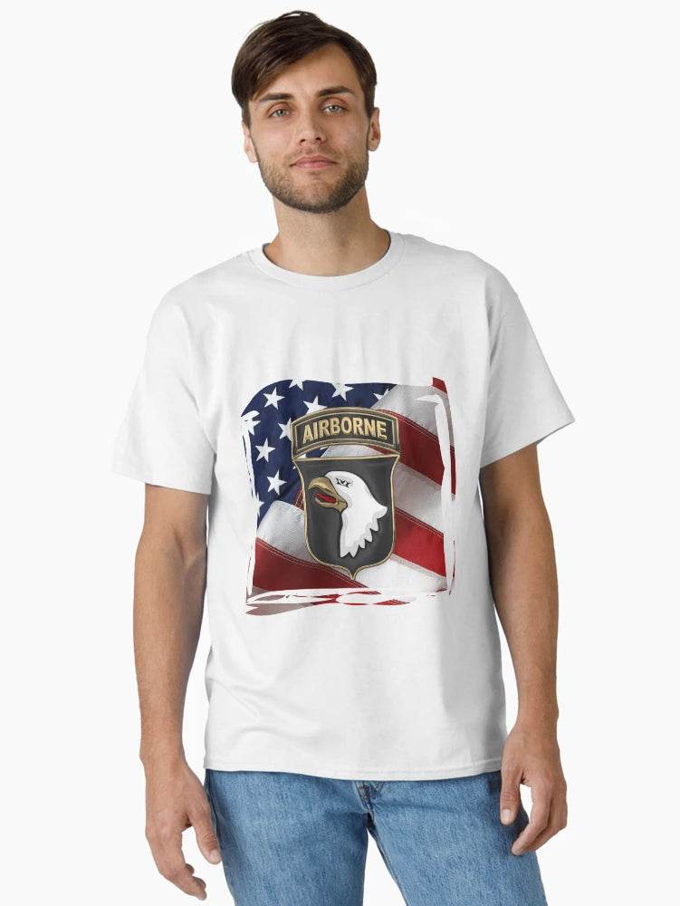 101st Airborne Division - 101st ABN Insignia over American Flag