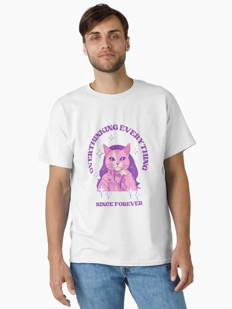 Overthinking Feline in Pink and Purple