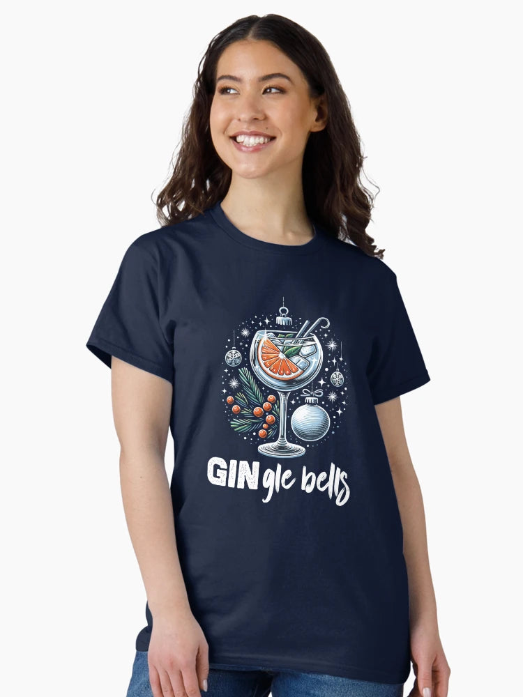 GIN-gle Bells Festive Gin Tonic Christmas T-Shirt