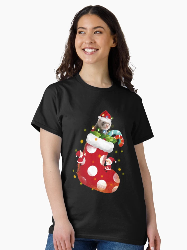 Ferret With Hat Christmas Socking