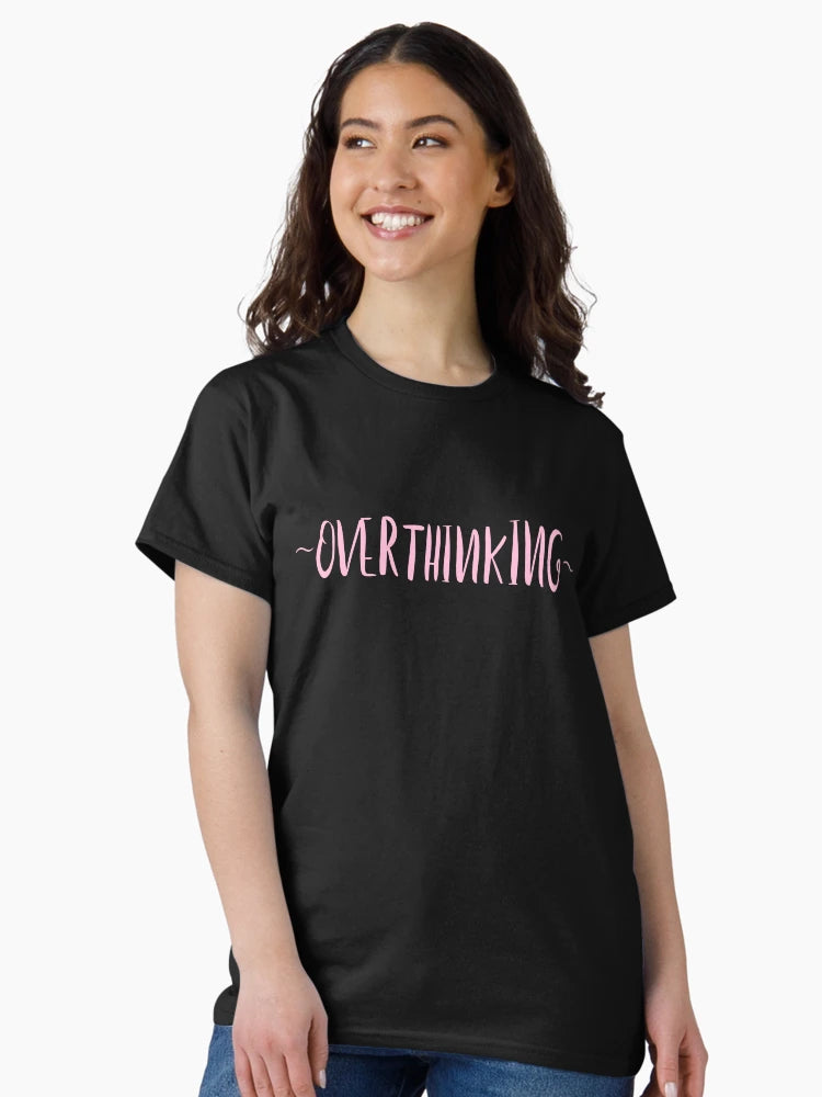 Overthinking Minimalist Bold Text Sticker (Pink)