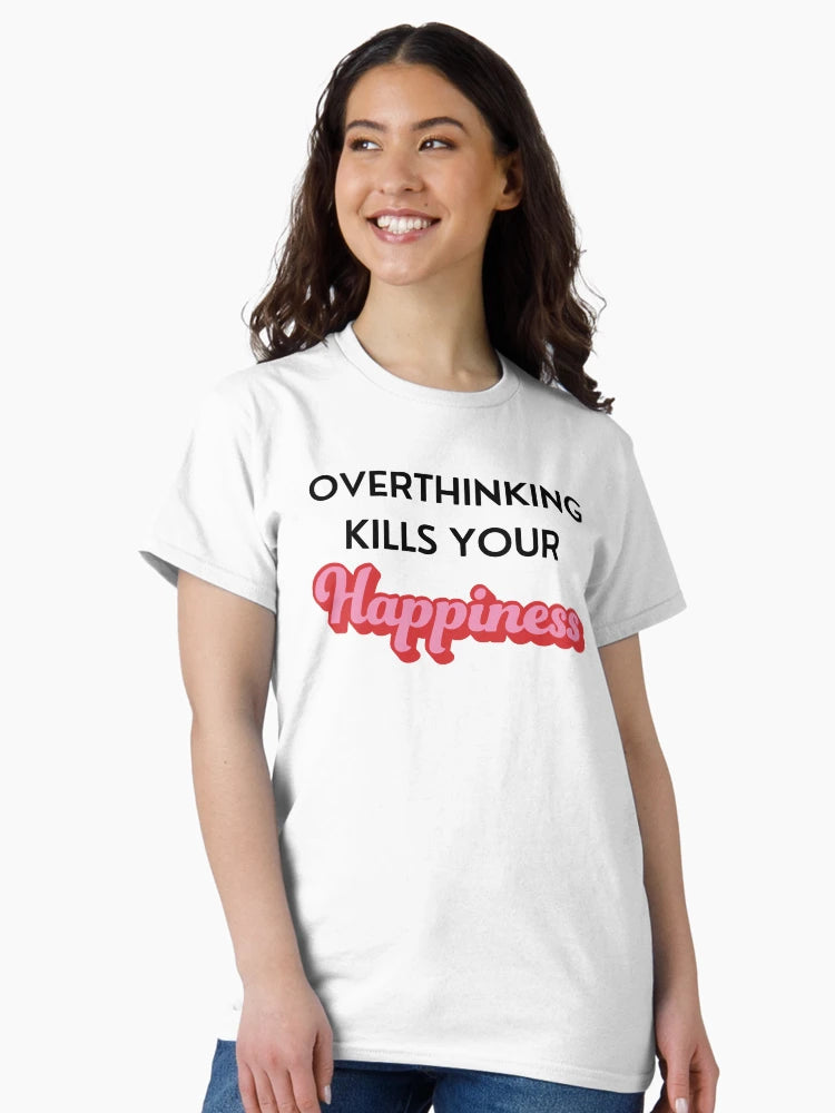 Overthinking Kills Your Happiness, Retro colorful groovy style