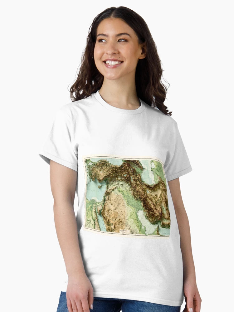 1916 Map of the Middle East 3D digitally-rendered