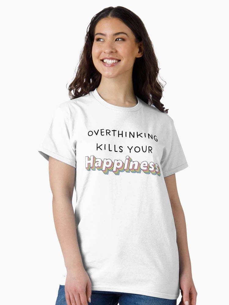 Overthinking Kills Your Happiness, Retro colorful style