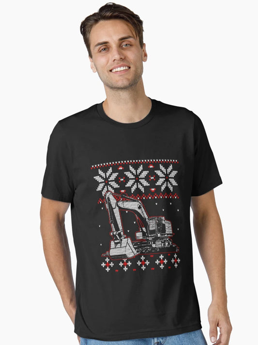 Excavator Operator Ugly Christmas Sweater Heavy Equipment
