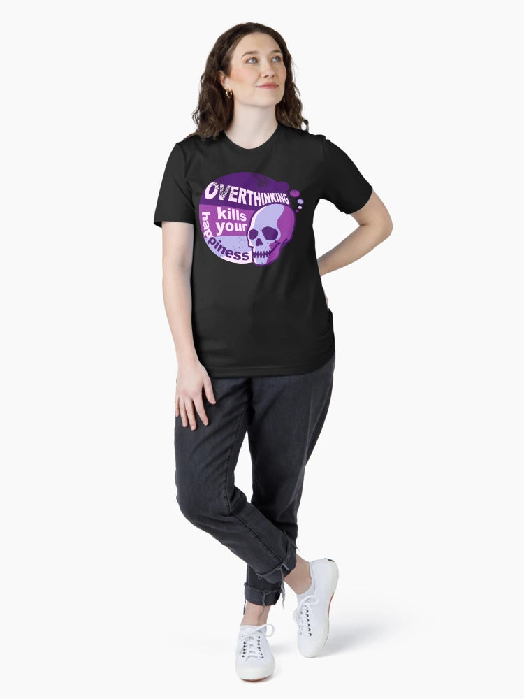 Overthinking kills your happiness Purple retro style | worn