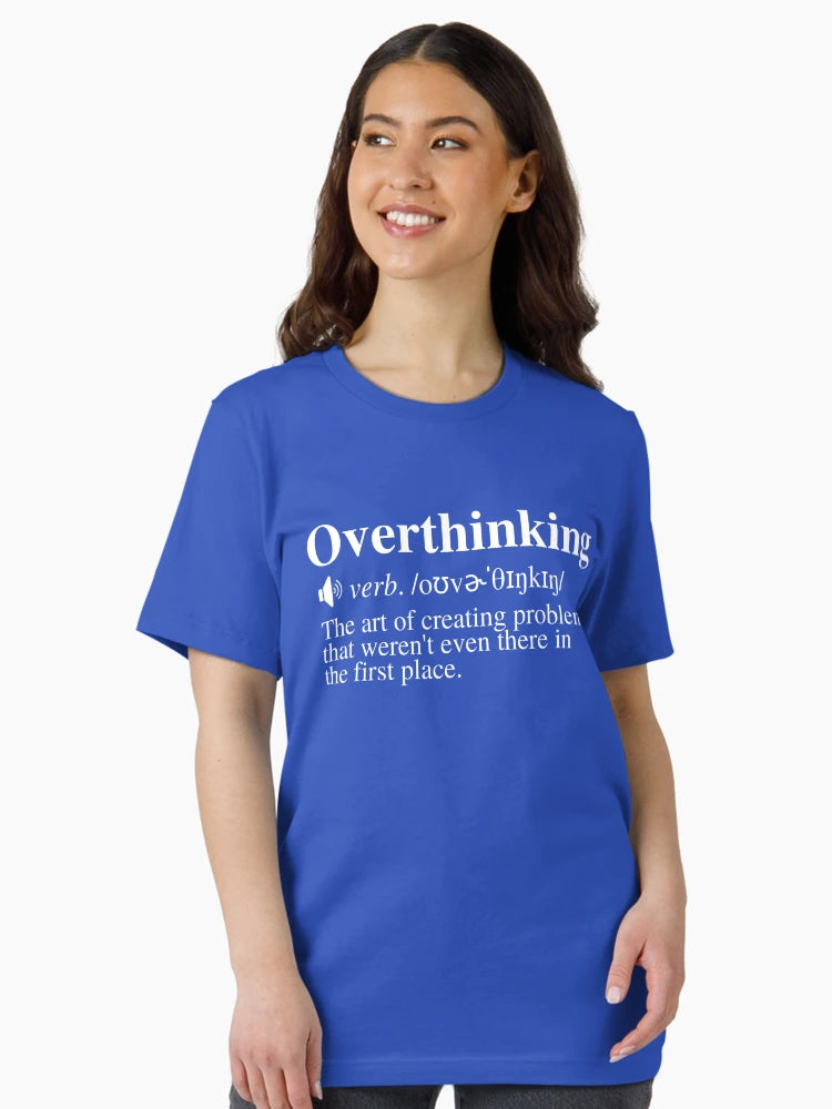Overthinking Definition: Creating Problems (Navy/Blue Background)