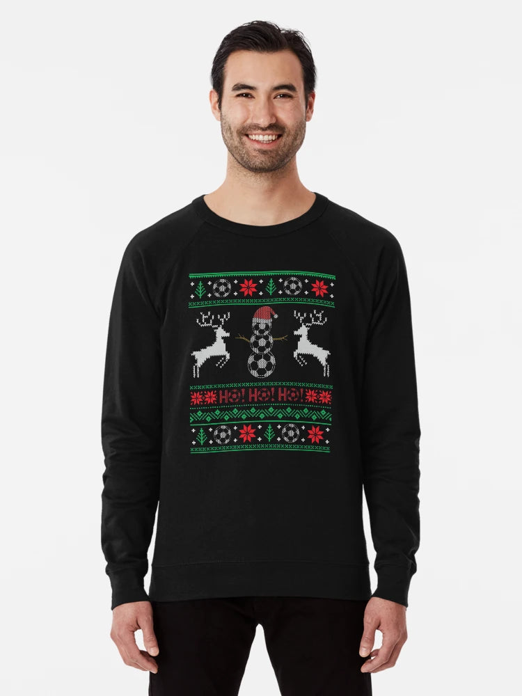 Funny Christmas Soccer Snowman Ugly Christmas Xmas