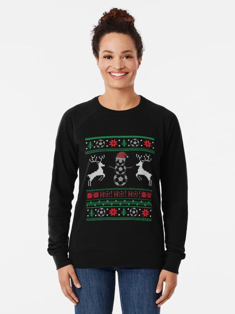 Funny Christmas Soccer Snowman Ugly Christmas Xmas