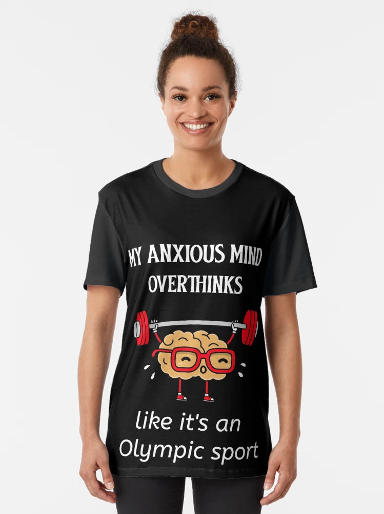 Overthinking anxious mind dark coloured t-shirt.