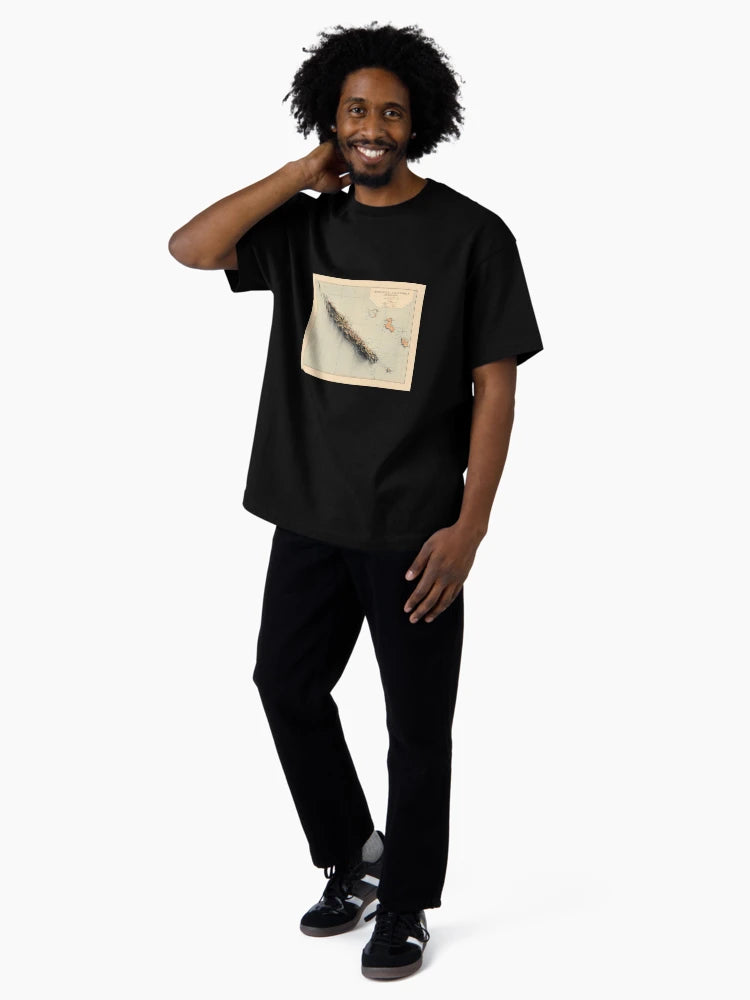 1900 New Caledonia Relief Map 3D digitally-rendered