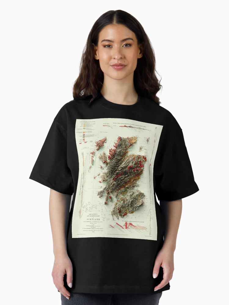 1865 Scotland Geological Relief Map digitally-rendered