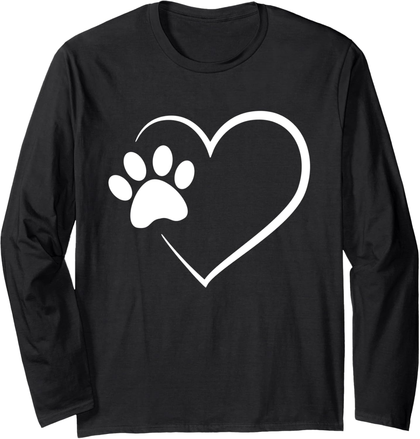 Dog Paw Heart - Dog Lover Gift for Dog Moms Long Sleeve T-Shirt