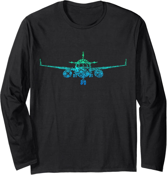 Airplane Pilot Kids Men Toddler Boys Plane Long Sleeve T-Shirt