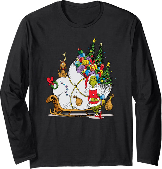 Dr. Seuss Grinch Sleigh Long Sleeve T-Shirt