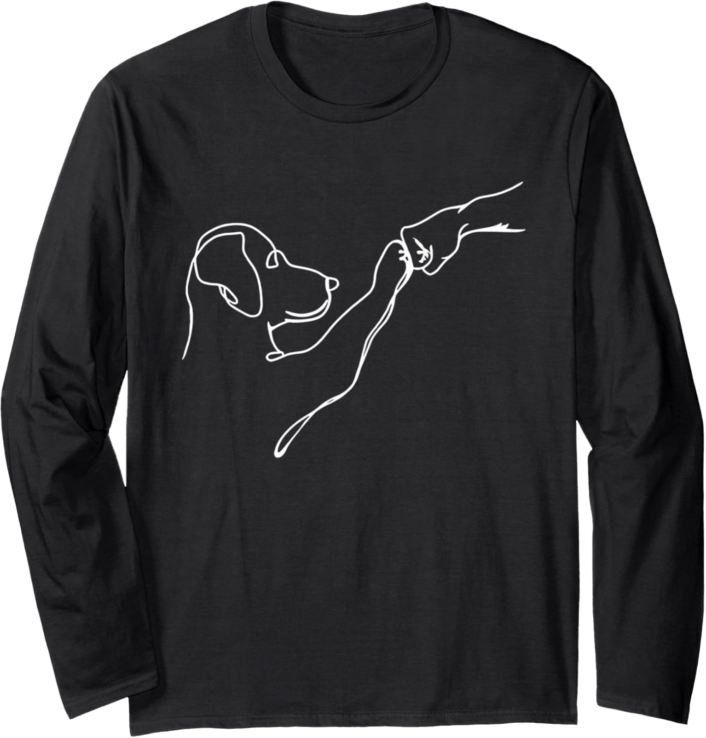 Dog Fist bump, Dog Lover Dog Mom Dog Dad, Labrador Retriever Long Sleeve T-Shirt, Small, Black