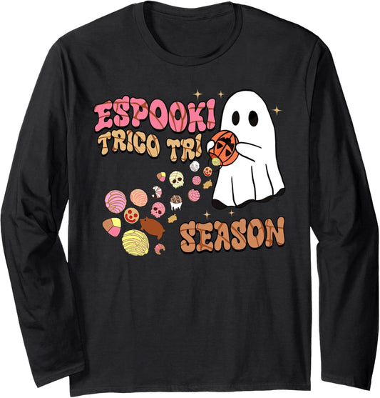 Espooky Season Spanish Halloween Spooky Conchas Mexican Long Sleeve T-Shirt
