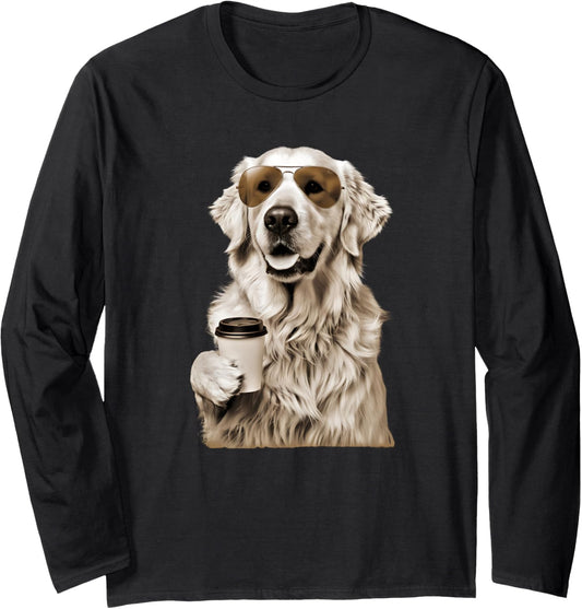 English Cream Golden Retriever Coffee Dog Mom Dad Long Sleeve T-Shirt