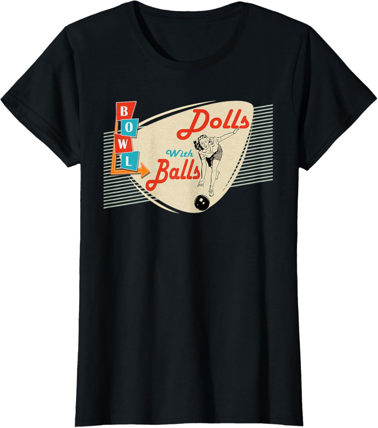 Dolls with Balls Vintage Retro Matching Bowling team T-Shirt