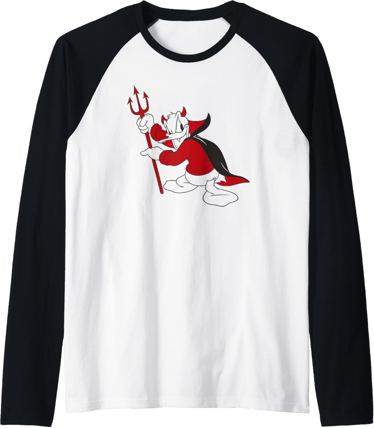 Donald Duck - Little Devil Halloween Raglan Baseball Tee