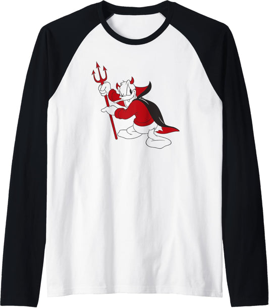 Donald Duck - Little Devil Halloween Raglan Baseball Tee