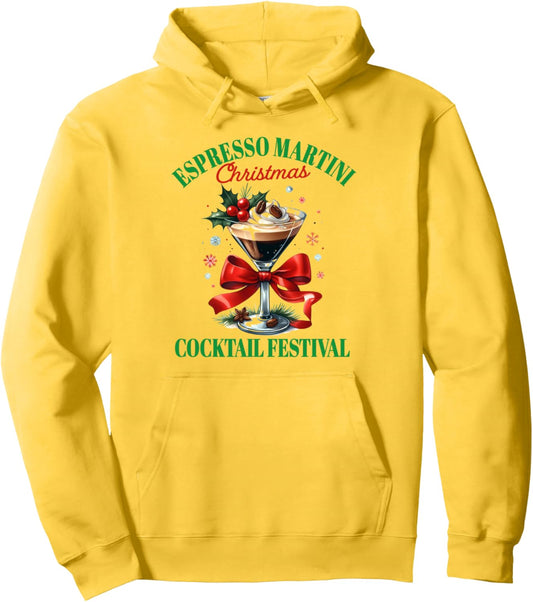 Espresso Martini Christmas Cocktail Drinking Lover Xmas Pullover Hoodie