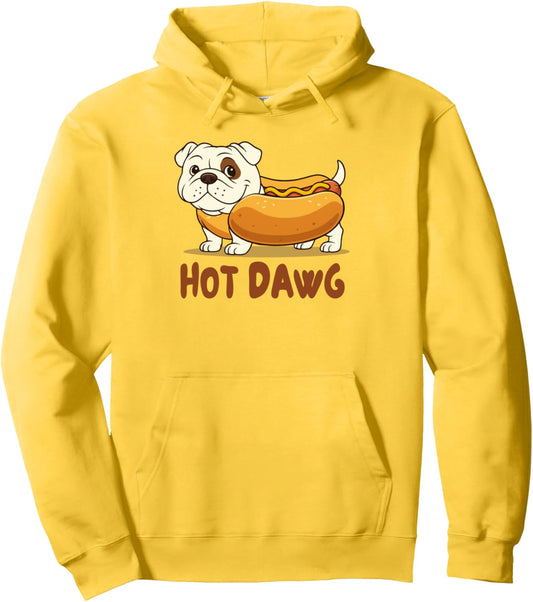 English Bulldog Mom Hotdog Dog Mom Dog Mama Hot Dawg Pullover Hoodie