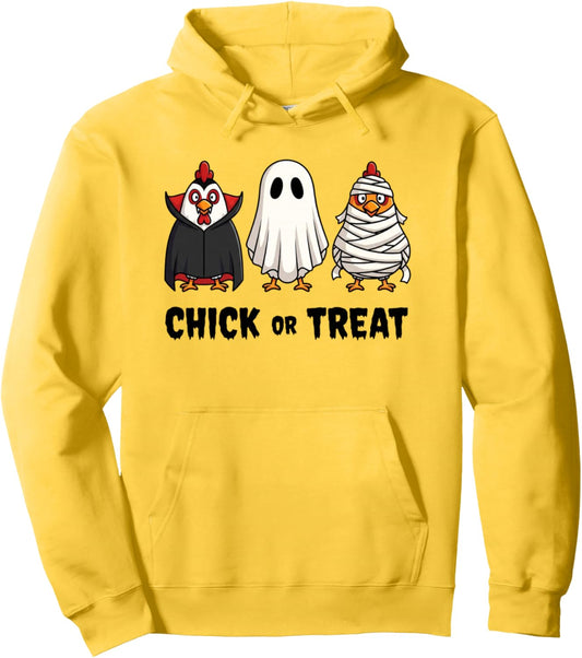 Funny Chick or Treat Halloween Spooky Season Gift Men Women Pullover Hoodie