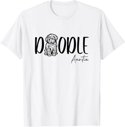 Doodle Auntie Cute Doodle Family Doodle Aunty Auntie Dog Mom T-Shirt for Men Women