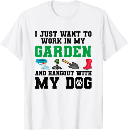 Dog Lover Gardener Garden Pet Plants Gardening T-Shirt for Men Women