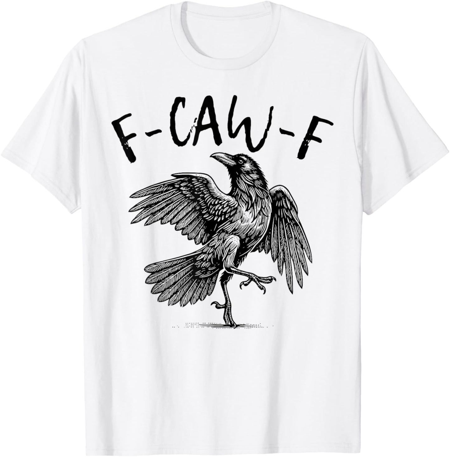 F-Caw-F Funny Raven Black Crow Spooky Season Halloween Retro T-Shirt