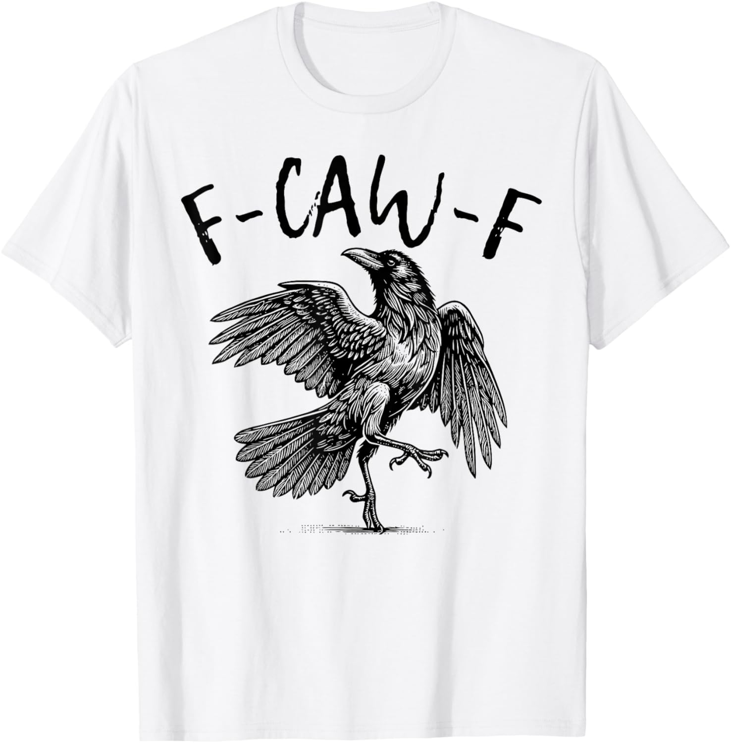 F-Caw-F Funny Raven Black Crow Spooky Season Halloween Retro T-Shirt