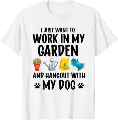 Dog Lover Gardener Garden Pet Plants Gardening T-Shirt for Men Women