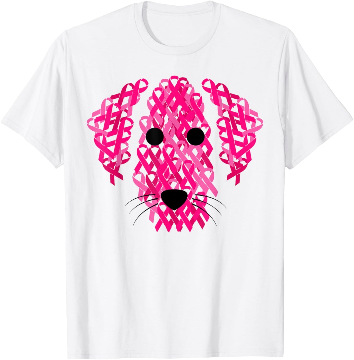 Dog Pink Ribbon Breast Cancer Awarenesss T-Shirt