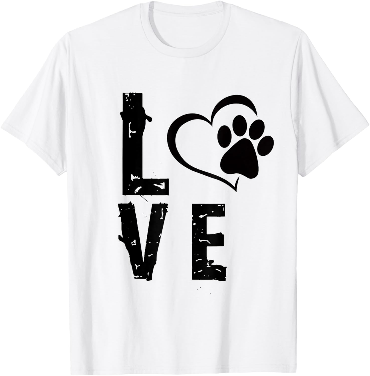 Dog Dad Mom Puppy Tee Love Dogs Paw Print Heart Women Men T-Shirt