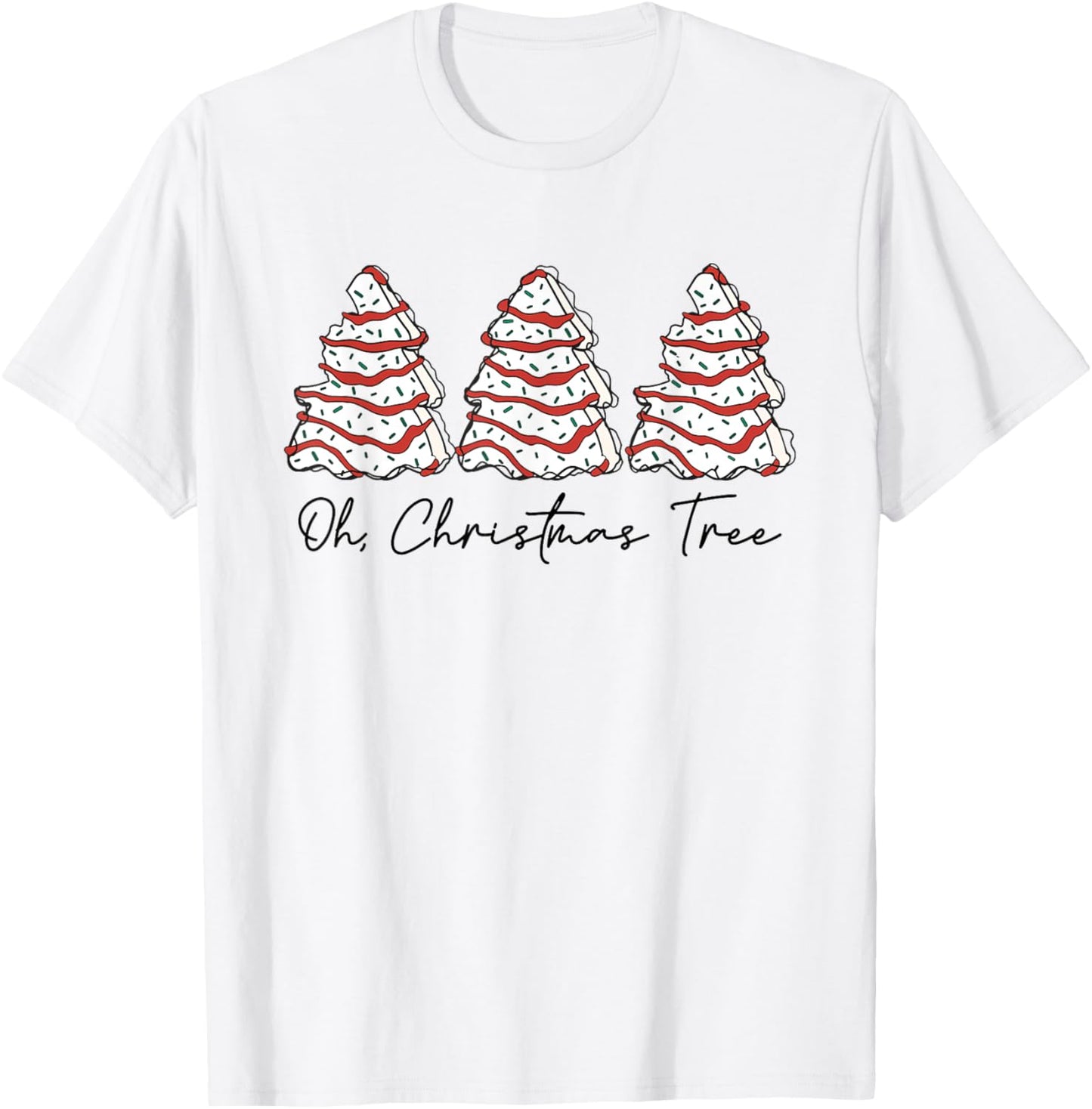 Groovy Oh Christmas Tree Xmas Lights Funny Tree Cakes Debbie T-Shirt