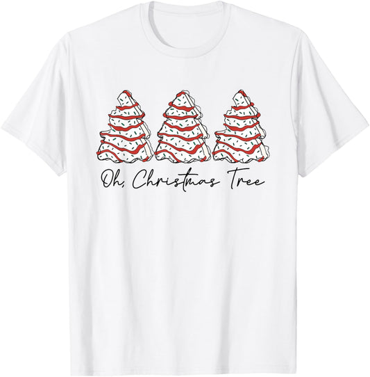Groovy Oh Christmas Tree Xmas Lights Funny Tree Cakes Debbie T-Shirt