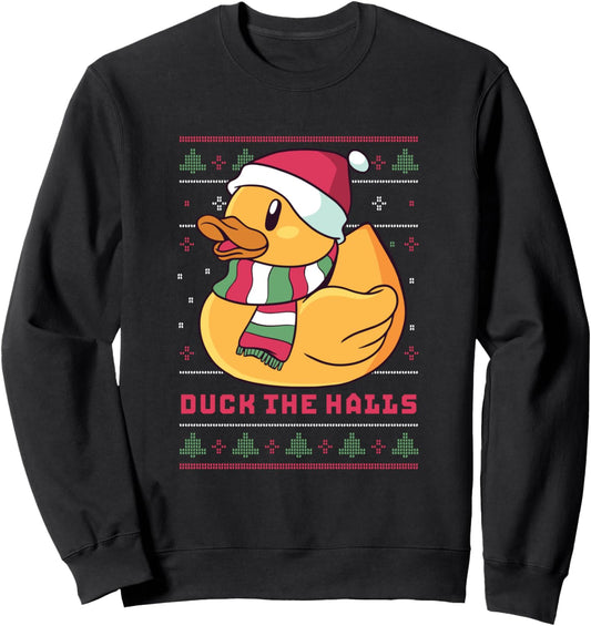Funny and Cute Duck Puns Merry Christmas Duck The Halls Sweatshirt