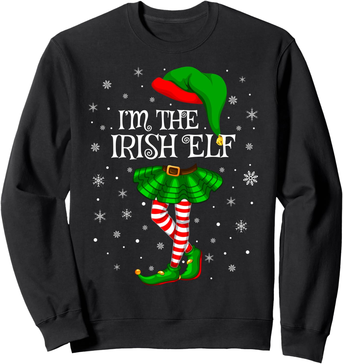Family Matching Women Girls I'm The Irish Elf Christmas Sweatshirt