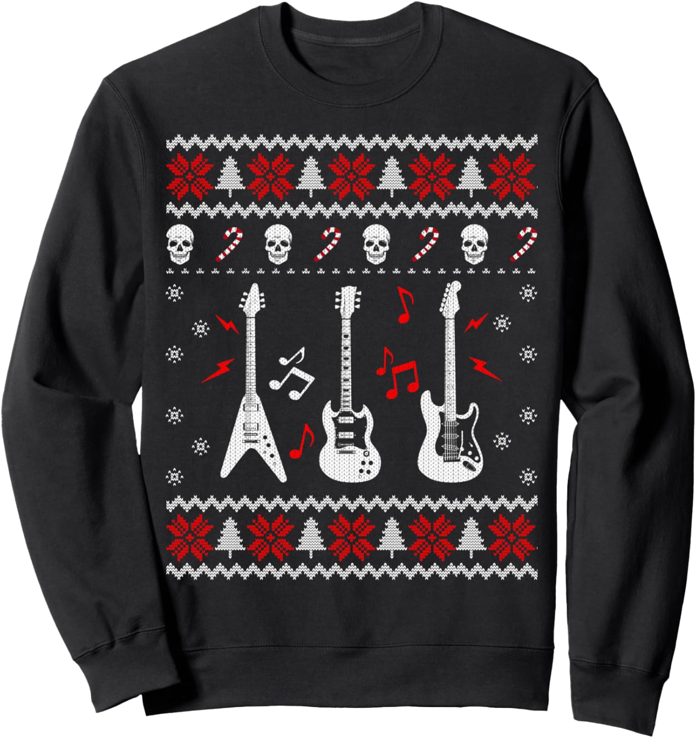 Funny Guitar Ugly Christmas Sweater Gift for Guitar Lovers Sweatshirt