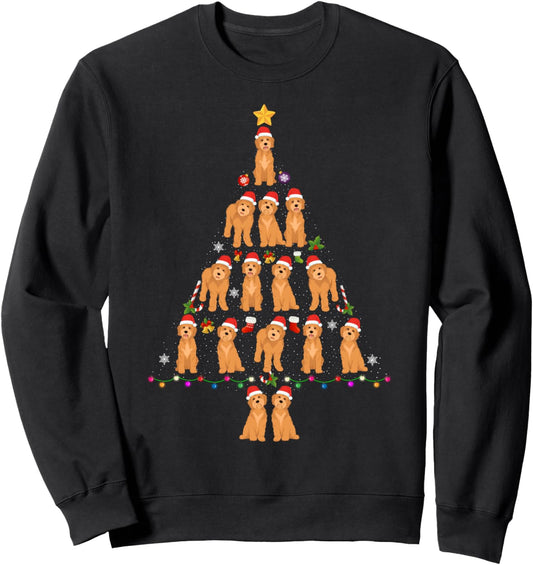 Goldendoodle Dog Christmas Tree Funny Ugly Christmas Sweater Sweatshirt