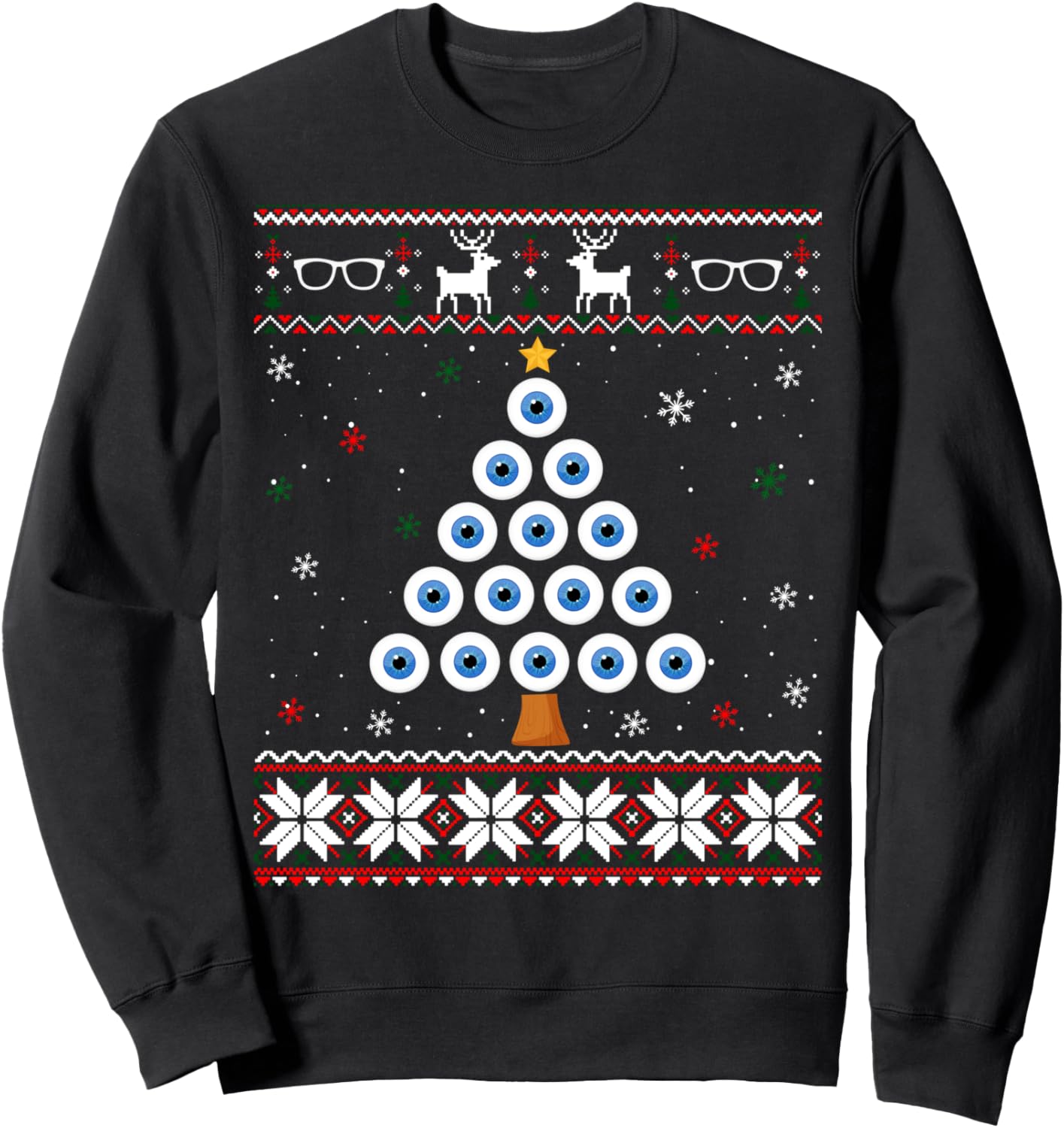 Eye Ball Christmas Tree Optometry Ugly Xmas Sweater Sweatshirt