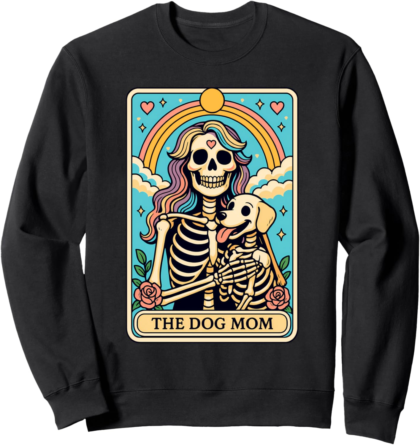 Dog Mom Tarot Card Skeleton Fur Mama Celestial Dog Lover Sweatshirt