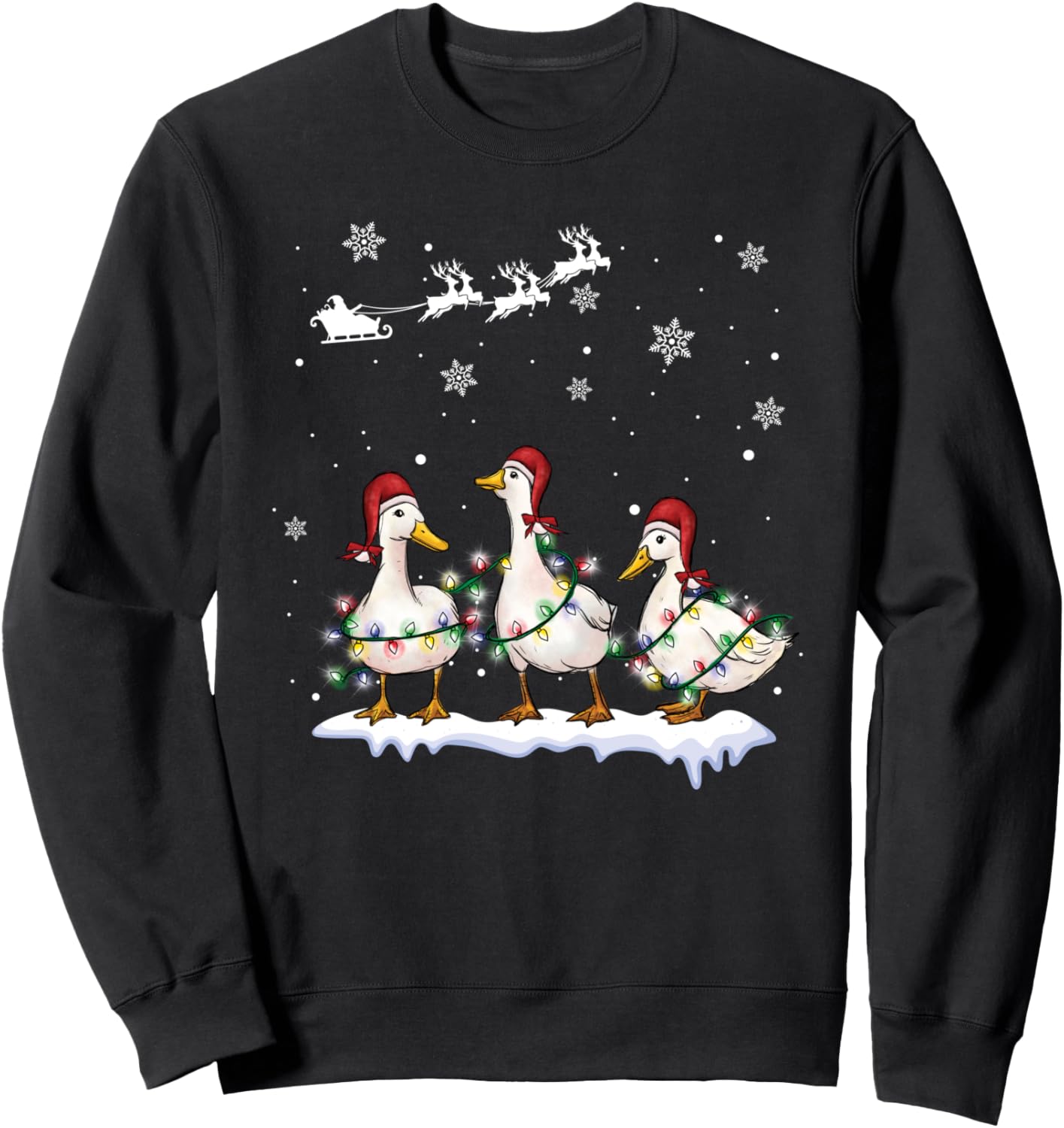 Duck Christmas Lights Pajamas Family Xmas Farm Animal Sweatshirt
