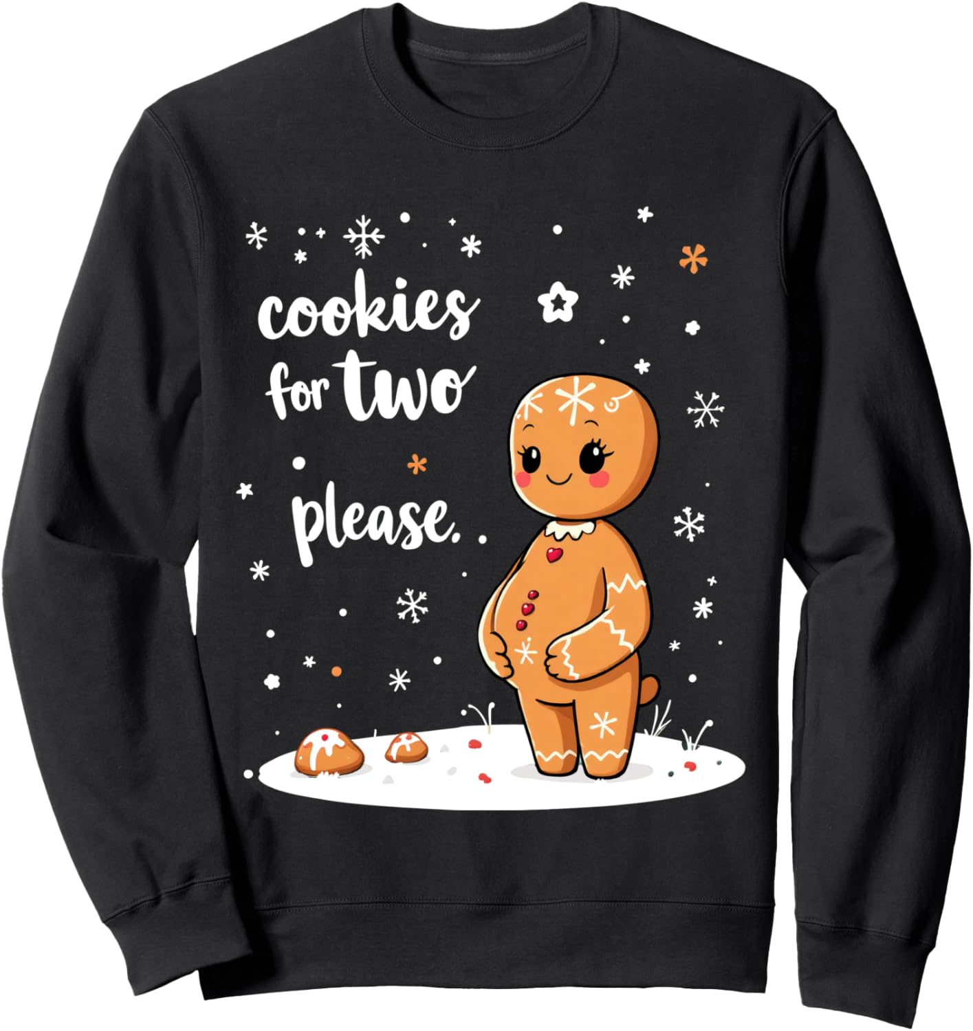 Eating Christmas Cookies For Two Xmas Pregnancy Announcement Sweatshirt