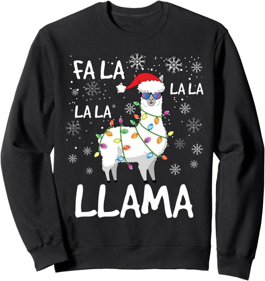 Fa La La Llama Shirt Women Men Kids Funny Llama Christmas Sweatshirt