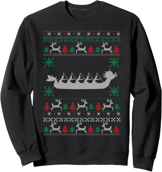 Dragon Boat Ugly Christmas Gift Xmas Sweatshirt