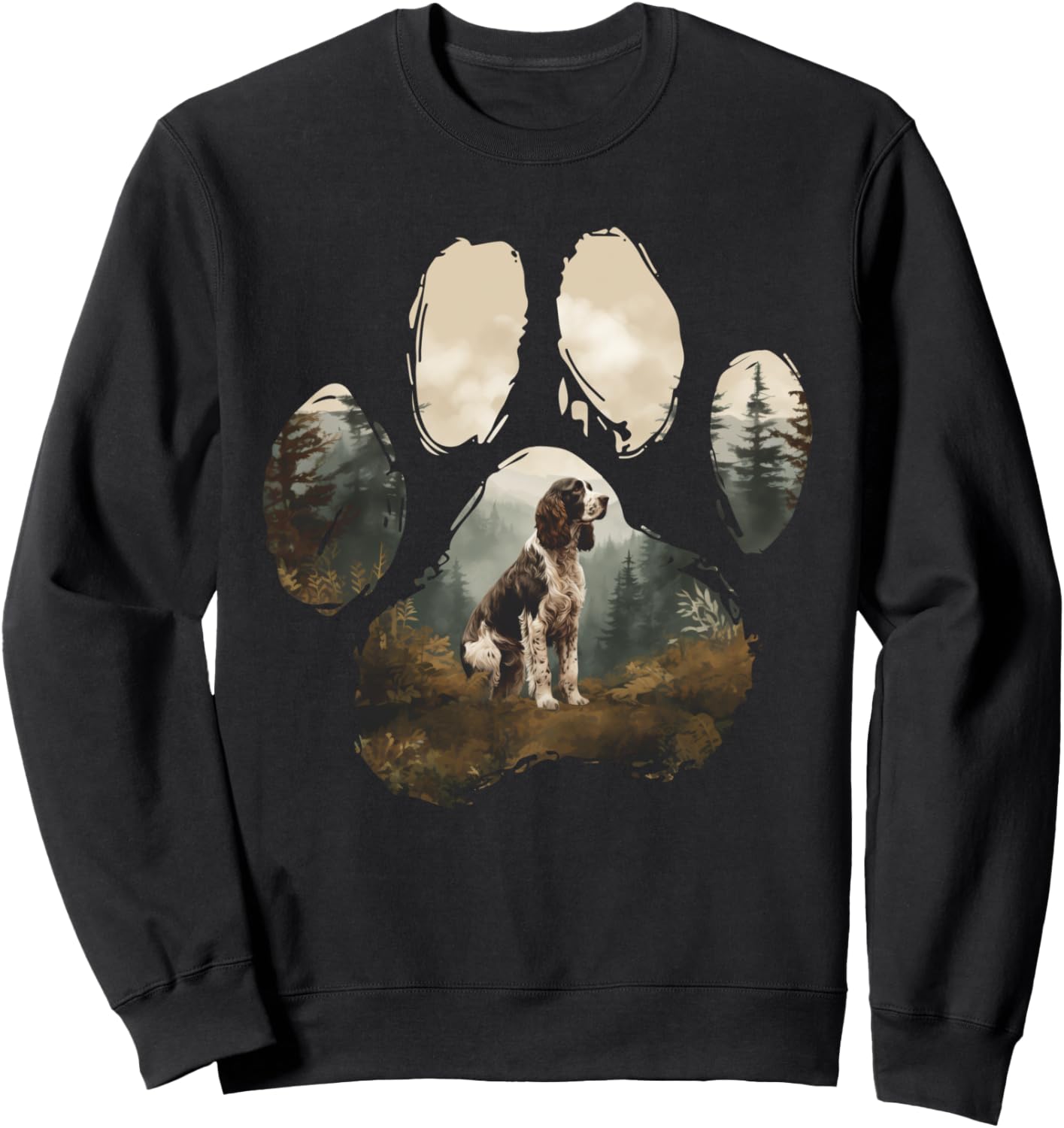 English Springer Spaniel Mountain Paw Design Dog Mom Dad Sweatshirt