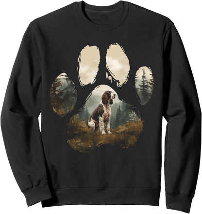 English Springer Spaniel Mountain Paw Design Dog Mom Dad Sweatshirt