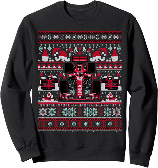 F1 style ugly Christmas sweater pattern design Sweatshirt